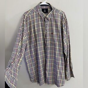 Bugatti Men's Checkered Button Down Shirt Casual Workwear Holiday Office